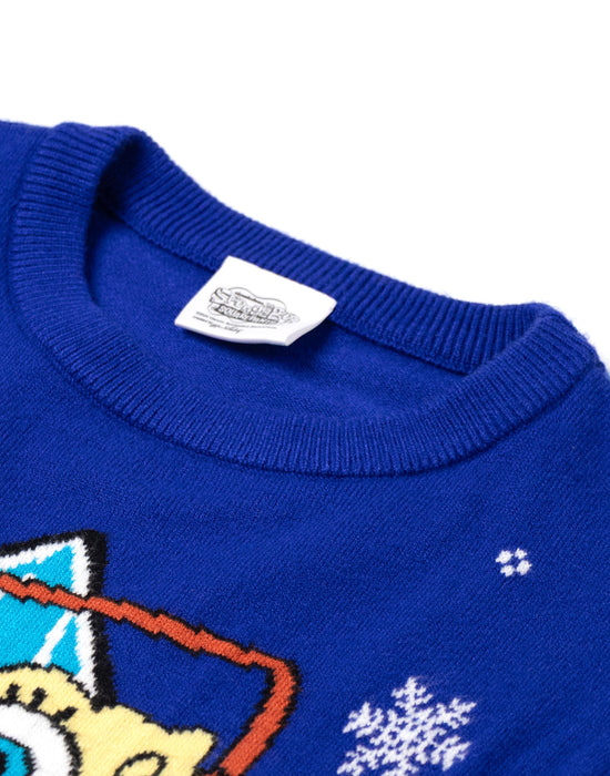 SpongeBob SquarePants Let It Snow Unisex Kids Blue Christmas Jumper