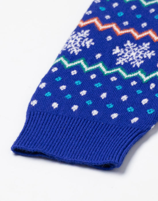 SpongeBob SquarePants Let It Snow Unisex Kids Blue Christmas Jumper