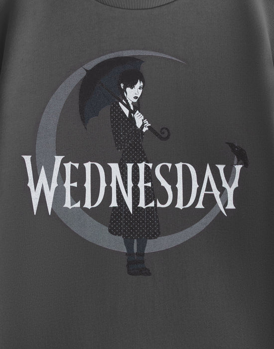Wednesday Moon Girls Grey Sweatshirt