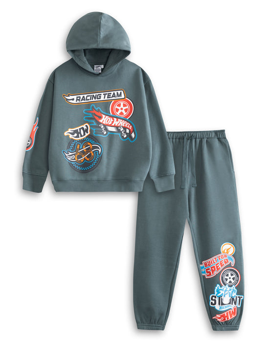 Hot Wheels Character Boys Grey Hoodie and Joggers Set