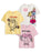 Mr. Men & Little Miss Multi Character Girls Multicoloured Multi-Pack of 3 Short-Sleeved T-Shirts