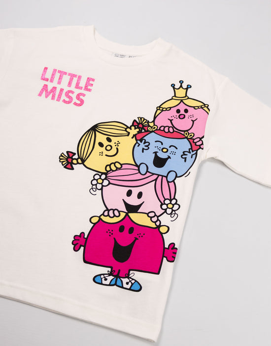 Mr. Men & Little Miss Multi Character Girls Multicoloured Multi-Pack of 3 Short-Sleeved T-Shirts