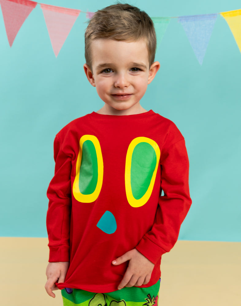 Eric Carle The Very Hungry Caterpillar Kids Red Long Sleeve Long Leg Pyjama Set