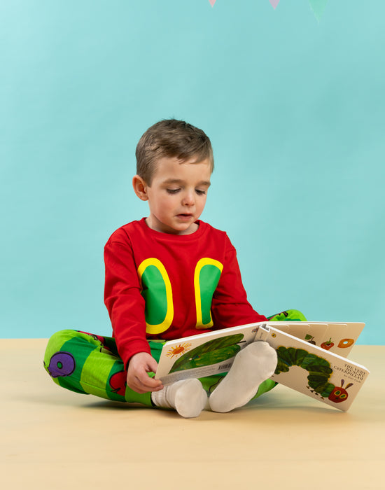 Eric Carle The Very Hungry Caterpillar Kids Red Long Sleeve Long Leg Pyjama Set