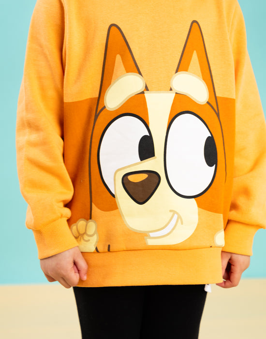 Bluey Bingo Unisex Kids Orange Hoodie