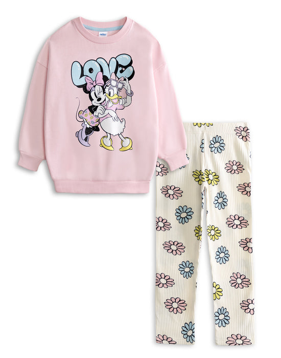 Disney Minnie Girls Pink Sweatshirt and Joggers Set
