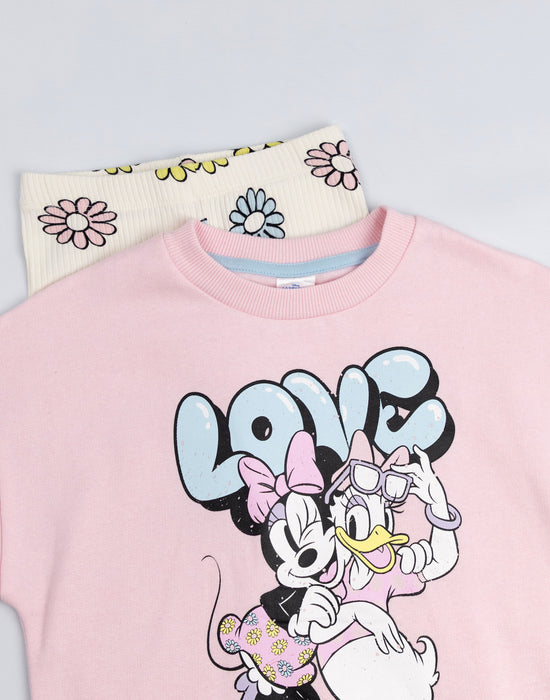 Disney Minnie Girls Pink Sweatshirt and Joggers Set