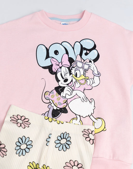 Disney Minnie Girls Pink Sweatshirt and Joggers Set