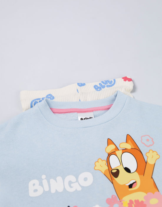 Bluey Character Girls Blue Sweatshirt and Joggers Set