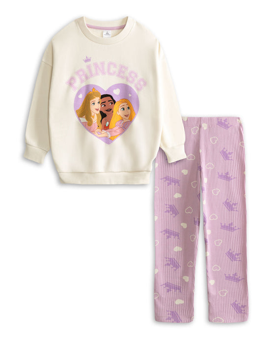 Disney Princess Girls Pink Sweatshirt and Joggers Set