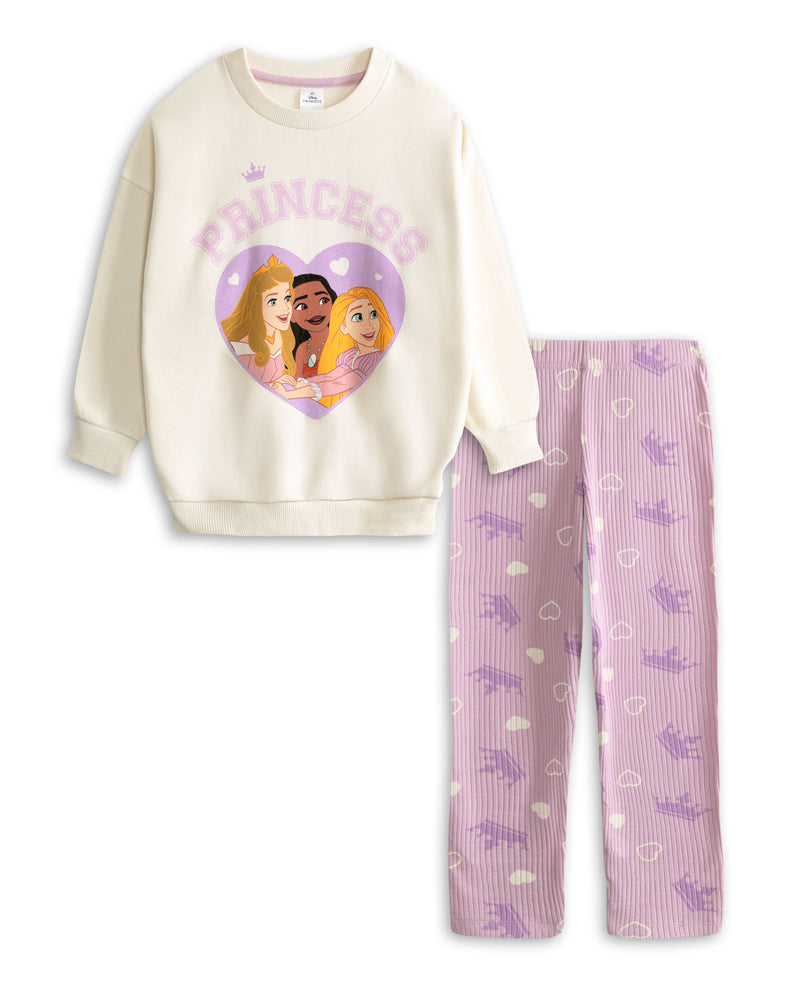 Disney Princess Girls Pink Sweatshirt and Joggers Set