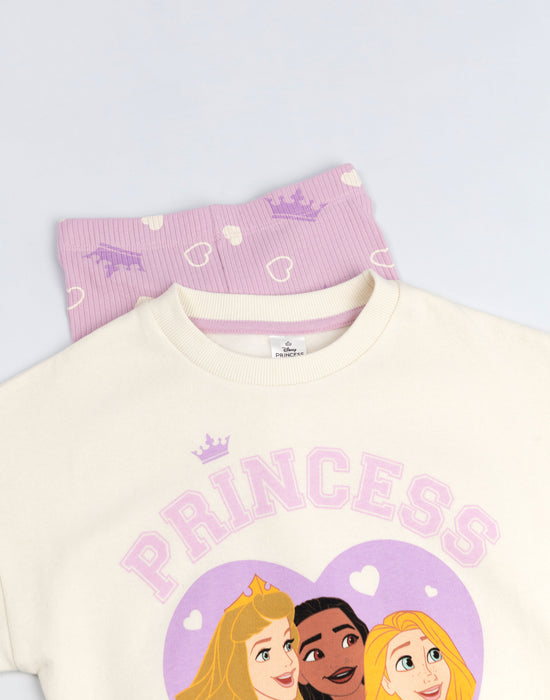 Disney Princess Girls Pink Sweatshirt and Joggers Set