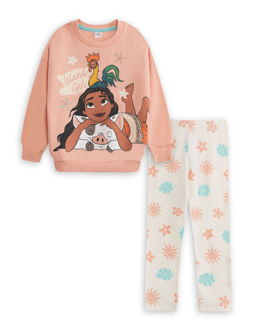 Disney Moana Girls Multicoloured Sweatshirt and Joggers Set