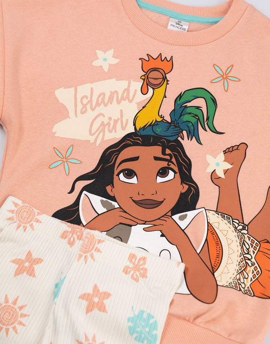 Disney Moana Girls Multicoloured Sweatshirt and Joggers Set