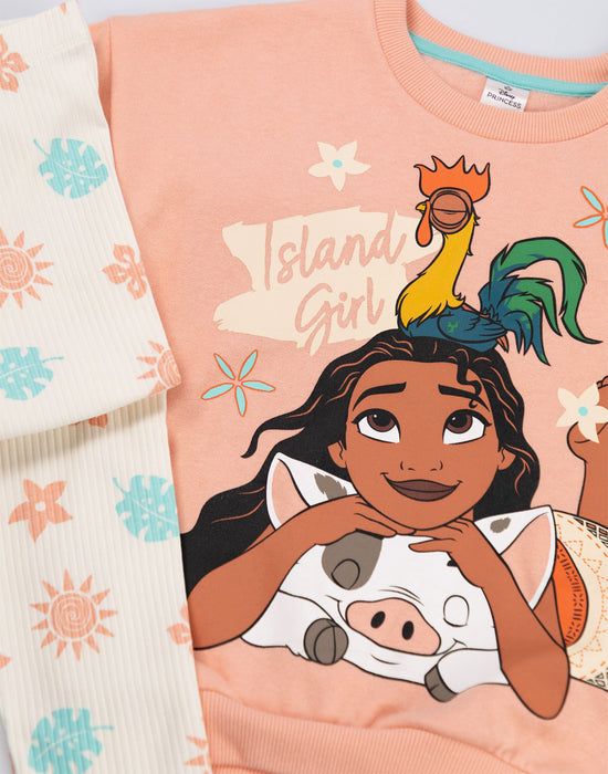 Disney Moana Girls Multicoloured Sweatshirt and Joggers Set