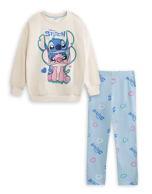 Disney Stitch Girls Multicoloured Sweatshirt and Joggers Set