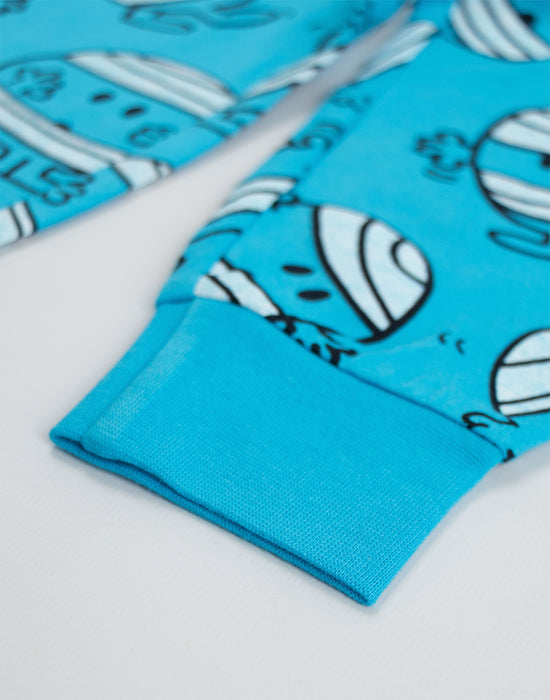 Mr. Men & Little Miss Mr Bump Boys Blue Long Sleeve Long Leg Pyjama Set