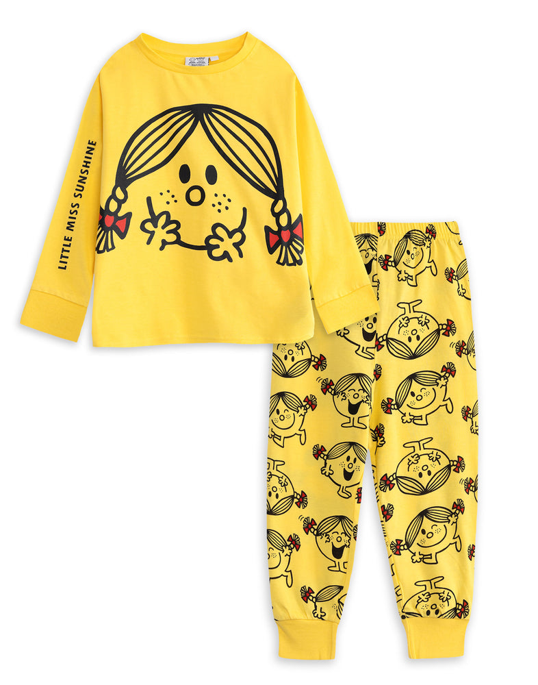 Mr. Men & Little Miss Sunshine Girls Yellow Long Sleeve Long Leg Pyjama Set