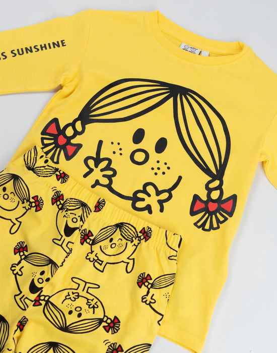 Mr. Men & Little Miss Sunshine Girls Yellow Long Sleeve Long Leg Pyjama Set