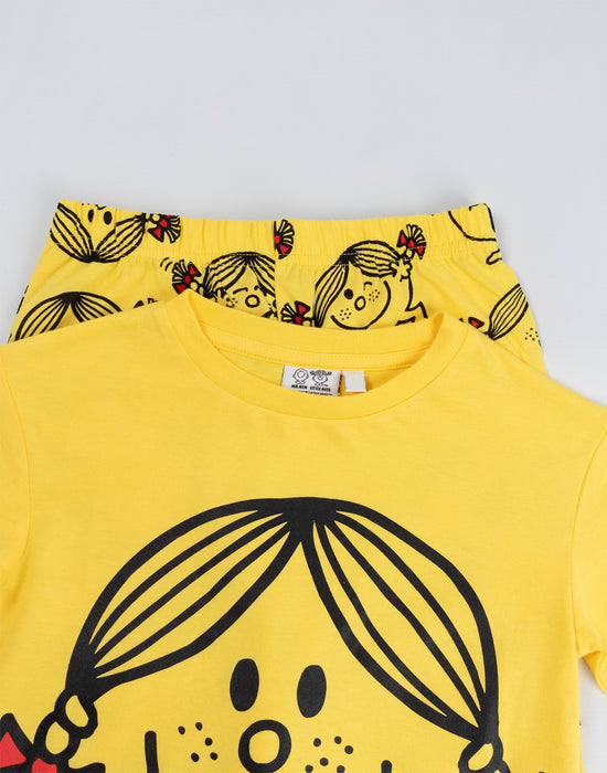 Mr. Men & Little Miss Sunshine Girls Yellow Long Sleeve Long Leg Pyjama Set