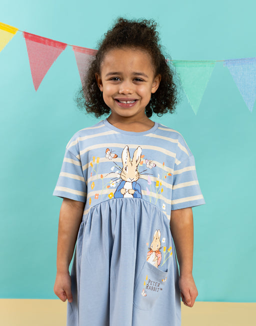 Peter Rabbit Stripey Girls Blue Dress