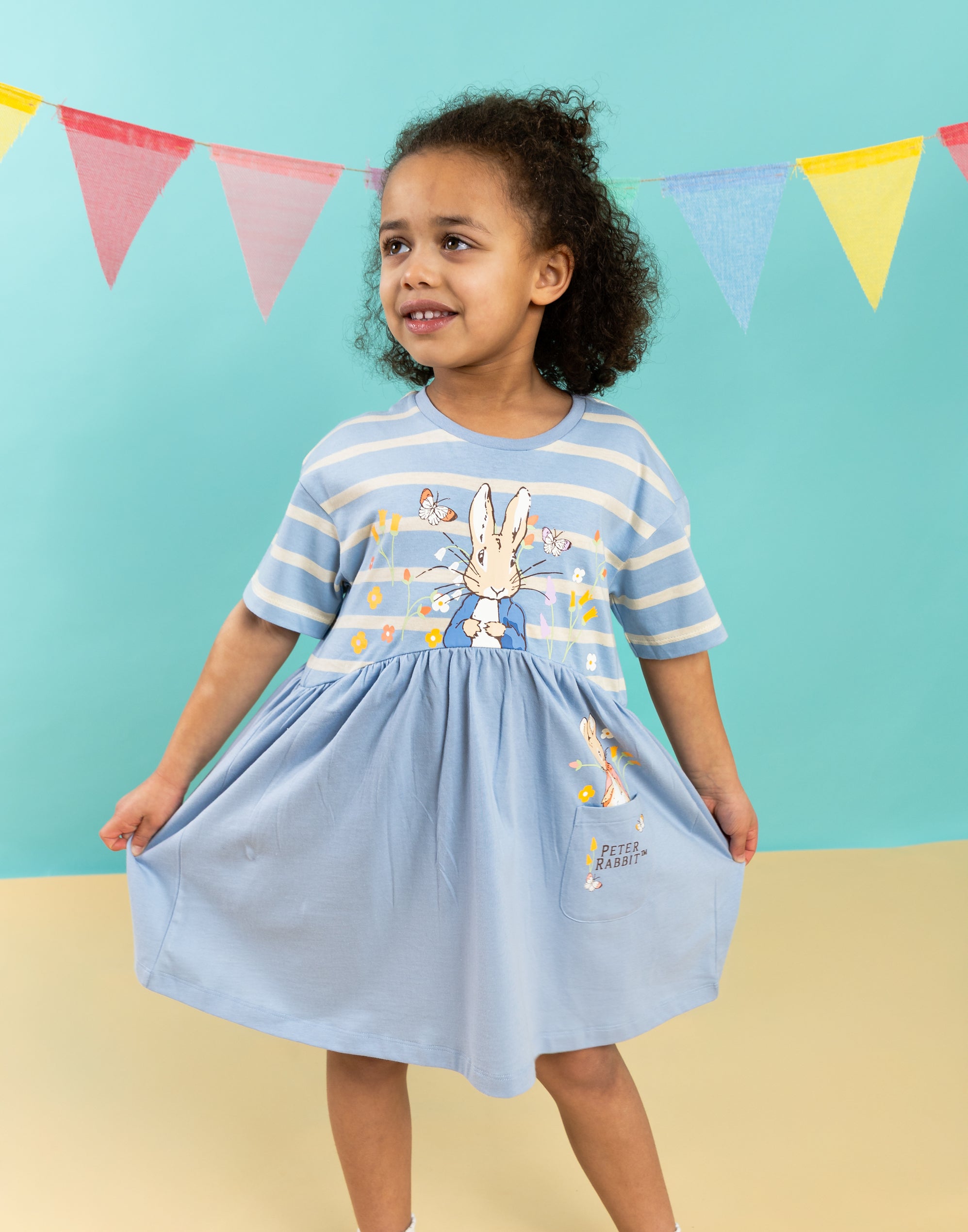 Peter Rabbit Stripey Girls Blue Dress — Vanilla Underground