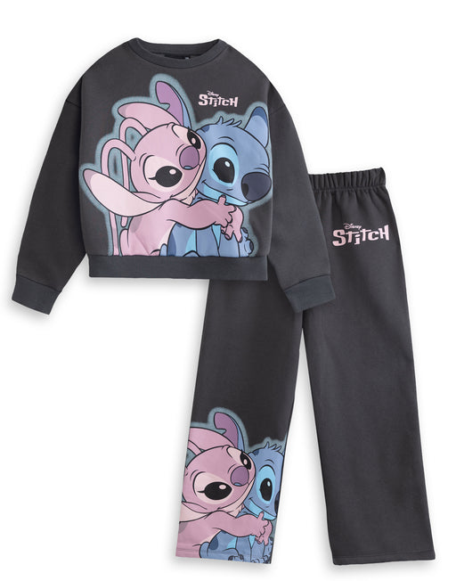 Disney Stitch Girls Grey Sweatshirt and Joggers Set