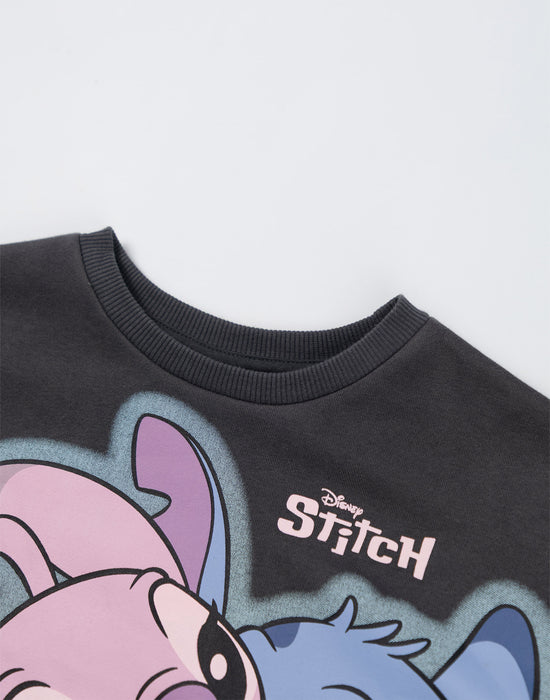 Disney Stitch Girls Grey Sweatshirt and Joggers Set