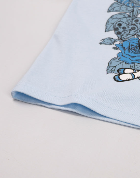 Disney Alice In Wonderland Girls Blue Short Sleeved T-Shirt