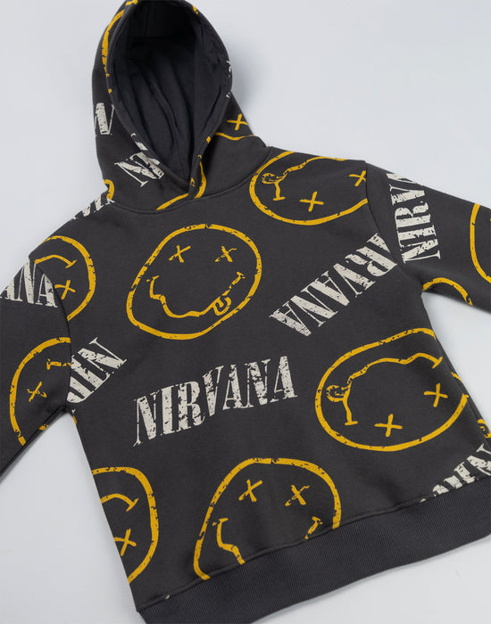 Nirvana Logo Unisex Kids Grey Sweatshirt and Joggers Set