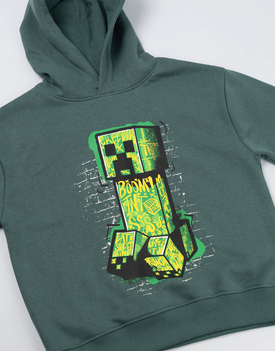 Minecraft Creeper Boys Green Sweatshirt and Joggers Set