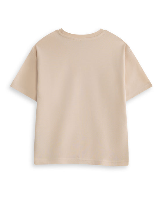 Miffy Character Face Girls Beige Short Sleeved T-Shirt