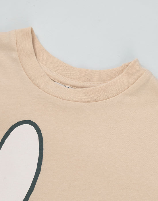 Miffy Character Face Girls Beige Short Sleeved T-Shirt