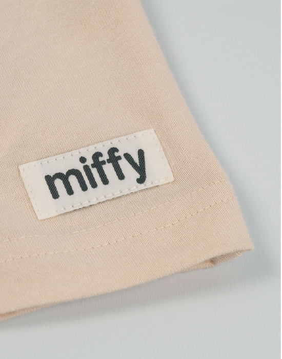Miffy Character Face Girls Beige Short Sleeved T-Shirt