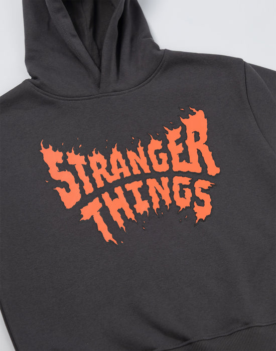 Stranger Things Logo Unisex Kids Grey Sweatshirt and Joggers Set