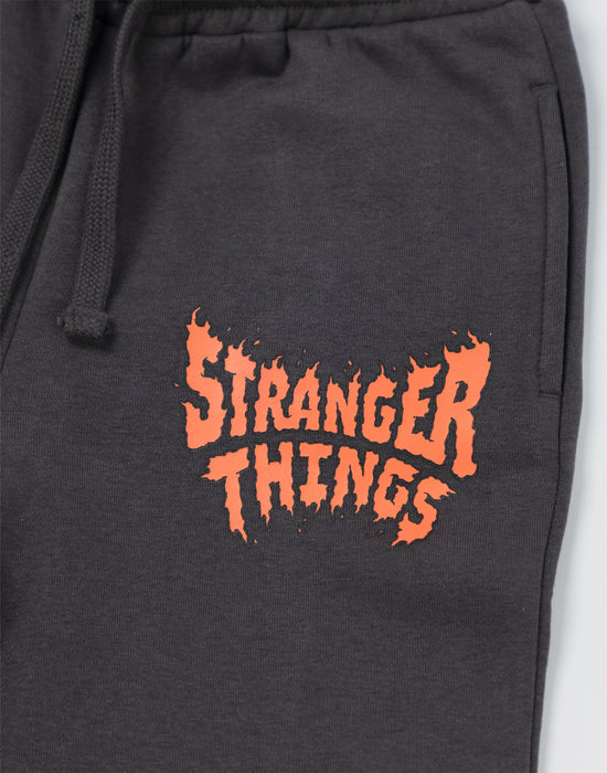 Stranger Things Logo Unisex Kids Grey Sweatshirt and Joggers Set