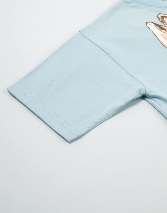 Peter Rabbit Character Unisex Kids Blue Short Sleeved T-Shirt