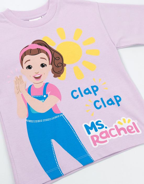 Ms. Rachel Clap Clap Girls Pink Short Sleeved T-Shirt