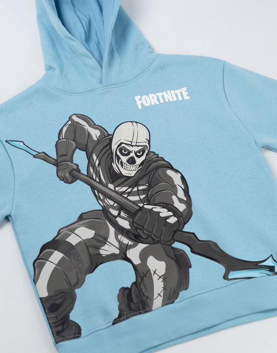 Fortnite Logo Unisex Kids Blue Hoodie