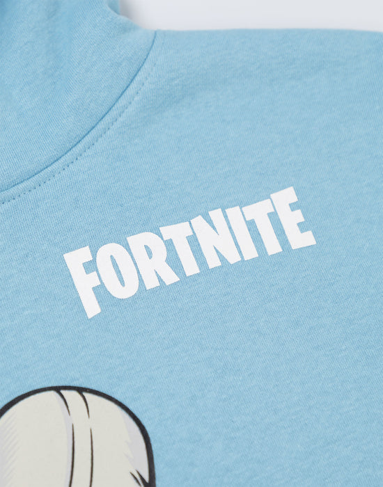 Fortnite Logo Unisex Kids Blue Hoodie