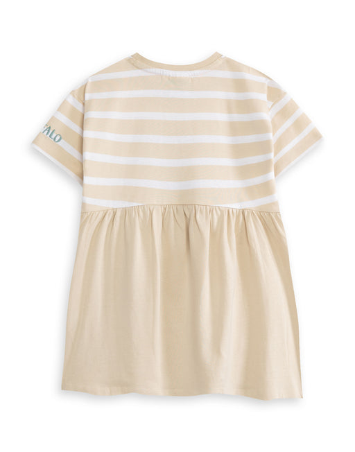 Gruffalo & Friends Character Stripe Girls Beige Dress
