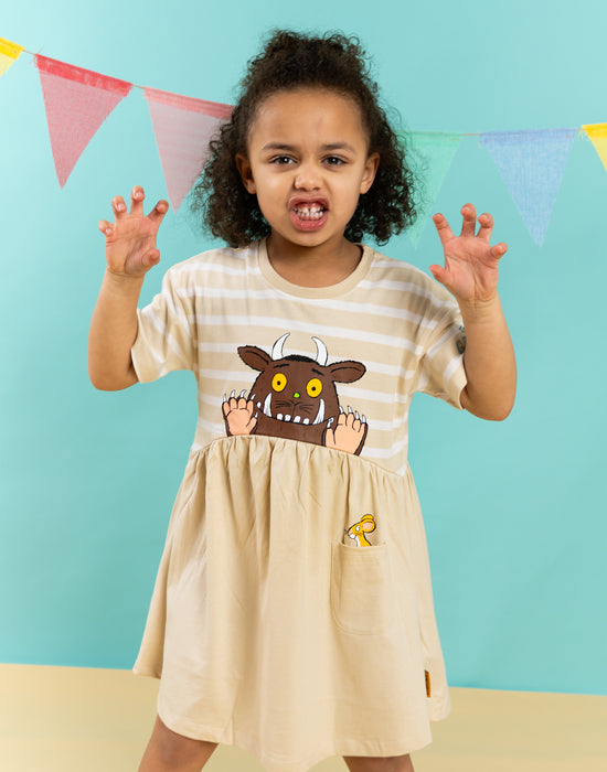 The Gruffalo Stripe Girls Beige Dress
