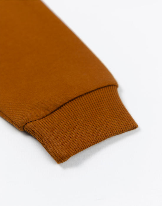 Stickman Character Unisex Kids Brown Sweatshirt