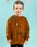 Stickman Character Unisex Kids Brown Sweatshirt