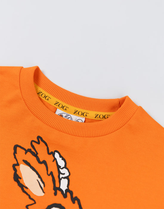 Zog Character Unisex Kids Orange Sweatshirt