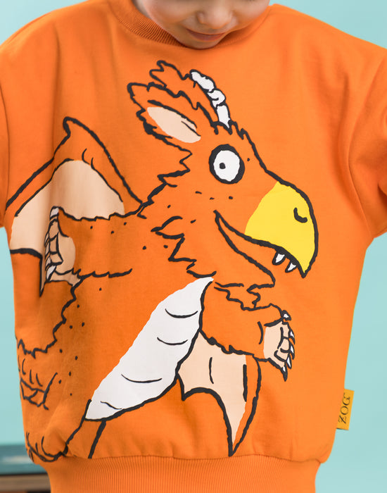 Zog Character Unisex Kids Orange Sweatshirt