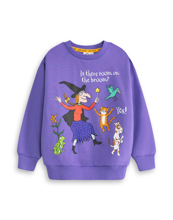 Room On The Broom Multi Character Unisex Kids Purple Sweatshirt