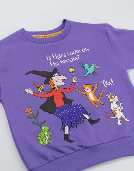 Room On The Broom Multi Character Unisex Kids Purple Sweatshirt