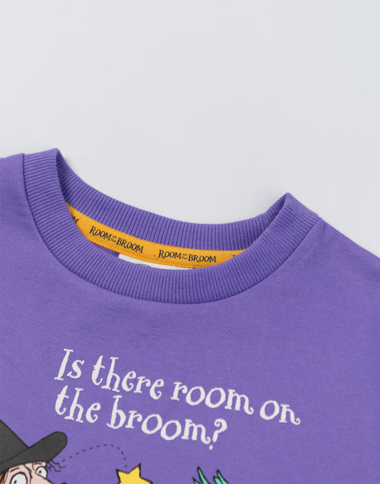 Room On The Broom Multi Character Unisex Kids Purple Sweatshirt
