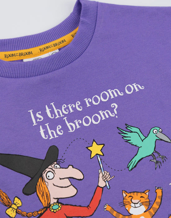 Room On The Broom Multi Character Unisex Kids Purple Sweatshirt
